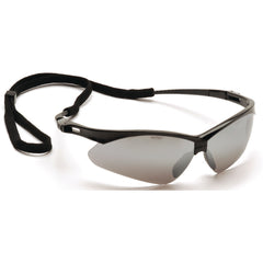 Safety Glasses - Black Frame, Silver Mirror Lens - All Tool & Supply