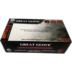 Large 5. mil Nitrile Black Powder Free Glove Box of 100 - Exact Industrial Supply