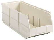 8-1/4 x 20-1/2 x 7'' - Beige Bin with 2 Dividers - All Tool & Supply