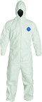 Tyvek® White Zip Up Coveralls w/ Attached Hood & Elastic Wrists - 3XL (case of 25) - All Tool & Supply