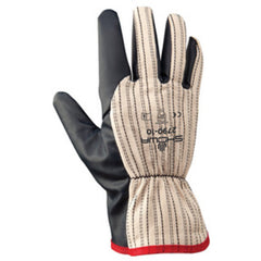 General purpose nitrile palm-laminated driver's style navy w/stripped cotton back/medium - All Tool & Supply