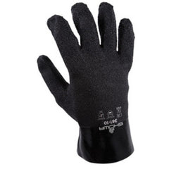 Chemical resistant PVC-coated fully coated 10″ gauntlet black wrinkled finish/large - All Tool & Supply