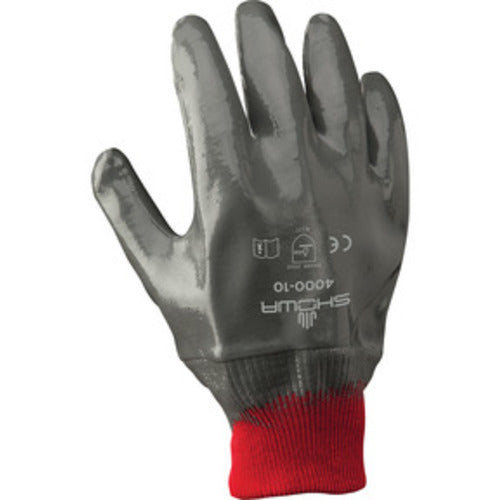 General purpose nitrile fully-coated gray coating knit wrist w/interlock liner/medium - All Tool & Supply