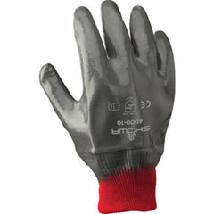 General purpose nitrile fully-coated gray coating knit wrist w/interlock liner/large - All Tool & Supply