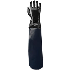 Chemical resistant 12″ fully coated neoprene gauntlet 20″ nitrile laminated shoulder length sleeve black/L - All Tool & Supply