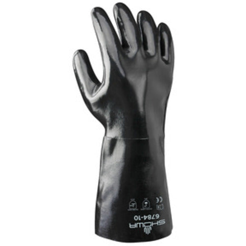 Chemical resistant neoprene fully coated heavyweight 14″ gauntlet black smooth finish/large - All Tool & Supply