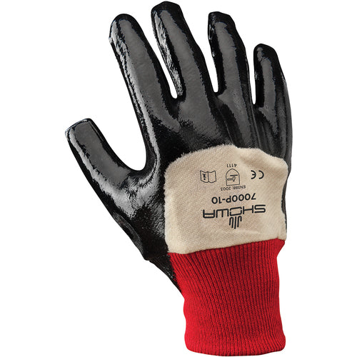 General purpose nitrile-coated white w/navy dip palm-coated knit wrist/large - All Tool & Supply