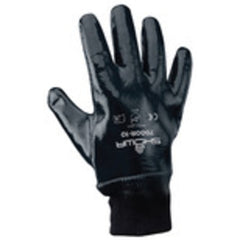 General purpose nitrile-coated navy fully-coated knit wrist rough finish/extra large - All Tool & Supply