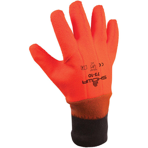 Insulated PVC fully coated vinyl knit wrist wrinkle finish safety orange/large - All Tool & Supply