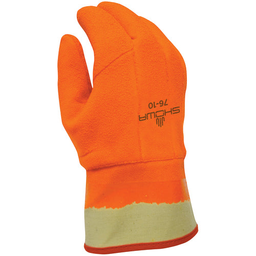 Insulated PVC fully coated vinyl safety cuff wrinkle finish safety orange/large - All Tool & Supply