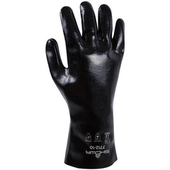 Chemical resistant PVC fully coated 12″ gauntlet w/jersey liner black smooth/large - All Tool & Supply