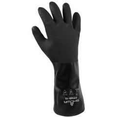 Chemical resistant PVC fully coated 14″ gauntlet w/jersey liner black rough finish/large - All Tool & Supply