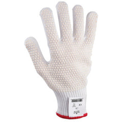 Cut resistant 10-gauge seamless knit PVC dotted HPPE w/Stainless Steel white ambidextrous ANSI CUT LEVEL 4/extra small - All Tool & Supply