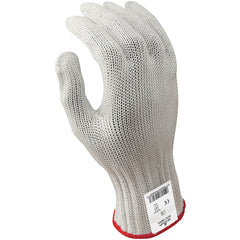 Cut resistant 7-gauge seamless knit PVC dotted right hand engineered fiber w/four strands of stainless steel white ANSI CUT LEVEL 5/large - All Tool & Supply