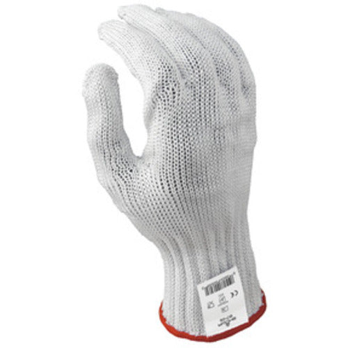 Cut resistant 7-gauge seamless knit engineered fiber w/four strands of stainless steel white ambidextrous ANSI CUT LEVEL 5/XS - All Tool & Supply