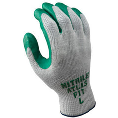 General purpose nitrile-coated palm dipped gray w/green coating ergonomic shape abrasion resistant 10 gauge seamless knitted liner/extra large - All Tool & Supply