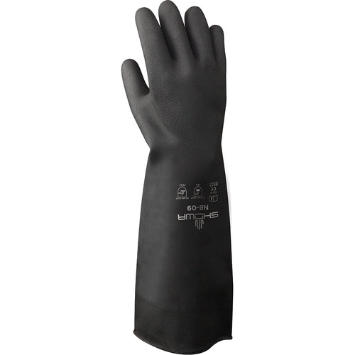 Chemical resistant unsupported neoprene 18″ 30-mil black unlined textured grip rolled cuff/large - All Tool & Supply