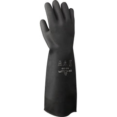 Chemical resistant unsupported neoprene 18″ 30-mil black unlined textured grip rolled cuff/large - All Tool & Supply