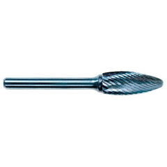 3mm EdgeHog Flame Miniature Carbide Bur SH-41L76M-D 76mm OAL Std Alt Diamond (Double) - All Tool & Supply