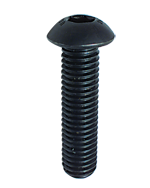 3/8-24 x 1 - Black Finish Heat Treated Alloy Steel - Cap Screws - Button Head - All Tool & Supply