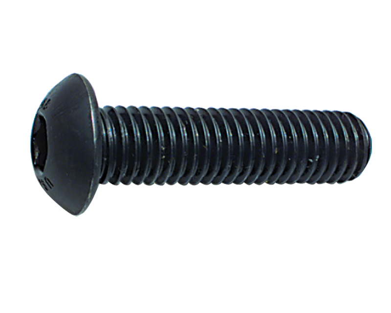 M8 - 1.25 x 35 - Black Finish Heat Treated Alloy Steel - Cap Screws - Button Head - All Tool & Supply