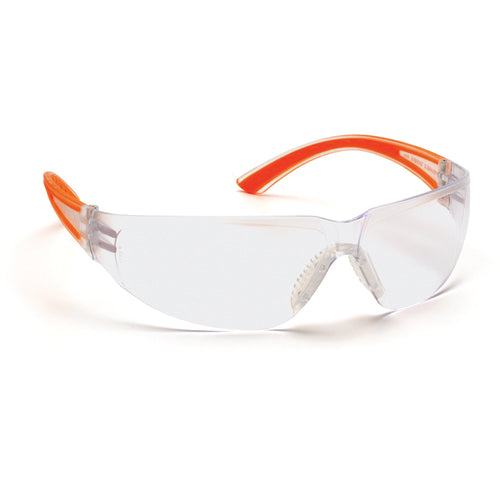 Safety Glasses - Clear Lens, Orange Frame Cortez Style - All Tool & Supply