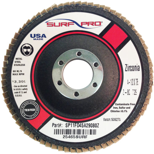 ‎4 1/2″ × 7/8″-60 Grit - Zirc Plus Coated Abrasive - Type 27 Flap Disc - All Tool & Supply