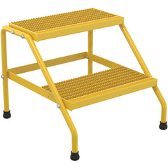 Alum Step Stand- 2 Step Knkdwn Yellow - Exact Industrial Supply