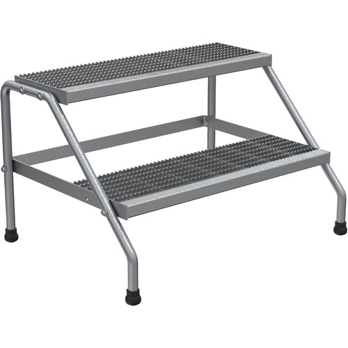 Aluminum Wide 2-Step Stand - Knock Down - Exact Industrial Supply