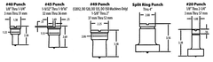 020024 No. 40 9/32 x 1" Oval Punch - All Tool & Supply