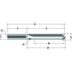 25005S-075L-T-A® Spade Blade Holder - Straight Flute- Series 0.5 - All Tool & Supply