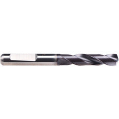 #21 Dia. × 6 mm Shank × 24 mm Flute Length × 66 mm OAL, 140°, TiAlN-TA14, 2 Flute, External Coolant, HE Solid Carbide Drill - All Tool & Supply