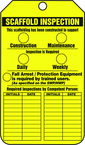 Scaffold Tag, Scaffold Inspection (Checklist)/Key Responsibility, 25/Pk, Plastic - All Tool & Supply