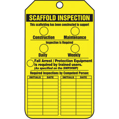 Scaffold Tag, Scaffold Inspection (Checklist)/Key Responsibility, 25/Pk, Cardstock - All Tool & Supply