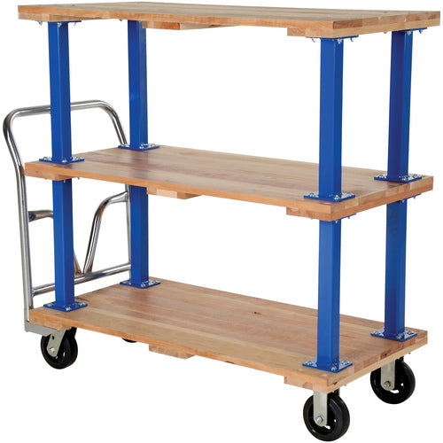 Triple Deck Hardwood Platform Cart 24 × 48 - Exact Industrial Supply