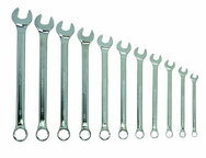 Snap-On/Williams Fractional Combination Wrench Set -- 11 Pieces; 12PT Satin Chrome; Includes Sizes: 3/8; 7/16; 1/2; 9/16; 5/8; 11/16; 3/4; 13/16; 7/8; 15/16; 1" - All Tool & Supply