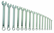 Snap-On/Williams Fractional Combination Wrench Set -- 15 Pieces; 12PT Satin Chrome; Includes Sizes: 5/16; 3/8; 7/16; 1/2; 9/16; 5/8; 11/16; 3/4; 13/16; 7/8; 15/16; 1; 1-1/16; 1-1/8; 1-1/4" - All Tool & Supply