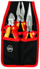 3 Piece - Insulated Belt Pack Pouch Set with 6.3" Diagonal Cutters; 8" Long Nose Pliers; 8" Combination Pliers in Belt Pack Pouch - All Tool & Supply