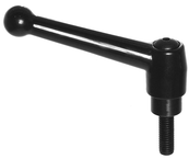 70551, Clamp Lever Size 5 Zinc Ball Style with Steel Stud Insert 1/2-13 x 1.57, Screw and Spring - All Tool & Supply