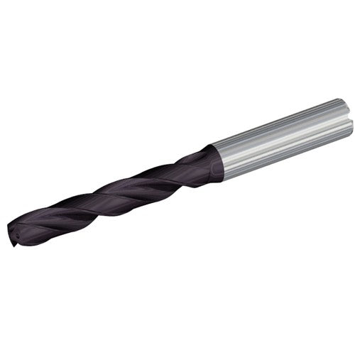 0.563″ Dia. × 0.63″ Shank × 3.27″ Flute Length × 5.24″ OAL, 5xD, TiAlN, 2xD Flute, 2MT Solid Carbide Drill - Exact Industrial Supply