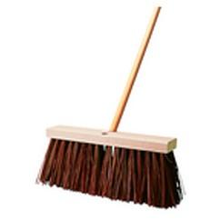 Street Broom, Hardwood Block, Palmyra Fill - Wide flared ends - Tapered handle holes - All Tool & Supply