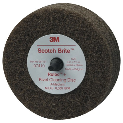 ‎Scotch-Brite Rivet Cleaning Disc 07410 4″ × 1-1/4″ A MED - All Tool & Supply