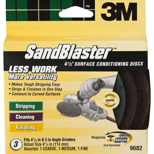 3M SandBlaster Surface Conditioning Discs 9682 4.5″ 3 asst disc/pk - All Tool & Supply