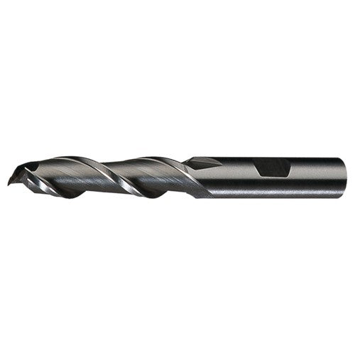 ‎5/16″ × 3/8″ × 2″ × 3-3/4″ RHS / RHC HSS HSS Single End 2-Flute Center Cutting High Helix Finishing End Mill - TiN