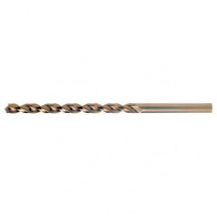 #10 RHS / RHC HSS-CO 8% (M42) 135 Degree Split Point Q-Cobalt Wide Land Parabolic Taper Length Drill - Straw / Gold Oxide - All Tool & Supply