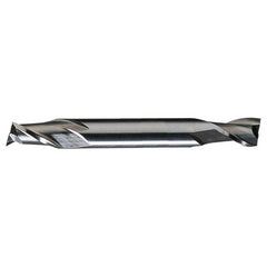 ‎1/8″ × 3/16″ × 3/4″ × 3-1/8″ RHS / RHC HSS HSS Double End 2-Flute Center Cutting Finishing End Mill - TiCN - Exact Industrial Supply