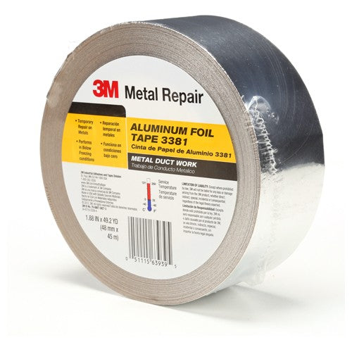 48 mm × 45 m 2.7 mil Foil Tape Silver Alt Mfg # 63939 - All Tool & Supply