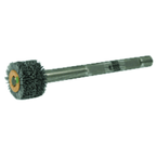 3" Diameter - Crimped Filament Internal Brush Deburring Tool - 0.055/120 Grit - 3/8" ARBOR - All Tool & Supply