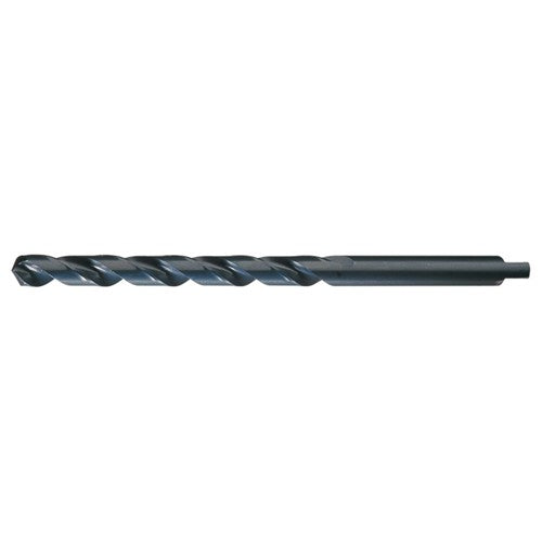 19/64 RHS / RHC HSS 118 Degree Radial Point Automotive Tanged Shank Style Taper Length Drill - Steam Oxide