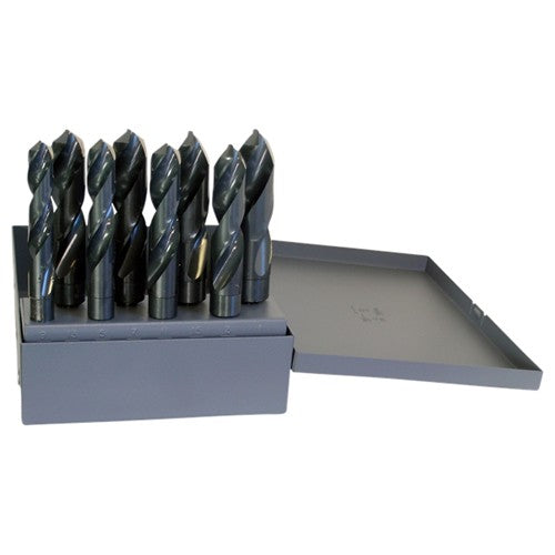 ‎9/16-1 RHS / RHC HSS 118 Degree Split Point 1/2″ Reduced Shank Silver & Deming Drill Set - Steam Oxide - Exact Industrial Supply